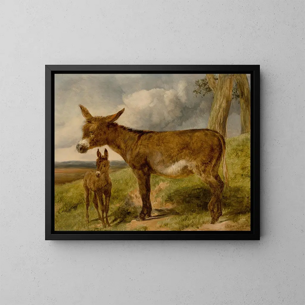 Esel - John Frederick Herring l'Ancien — gerahmtes Bild an der Wand