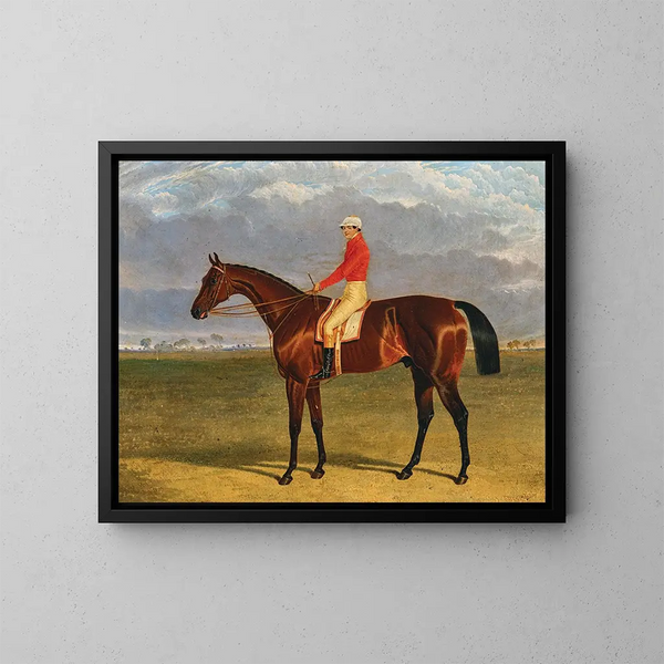 Consol, brauner Hengst von fünf Jahren, mit Sam Darling oder George Edwards im Sattel - John Frederick Herring der Ältere — gerahmtes Bild an der Wand