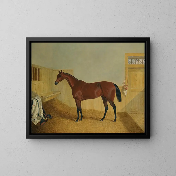 M. William Orde Bay, Fohlen Beeswing in einer Stallung - John Frederick Herring der Ältere — gerahmtes Bild an der Wand