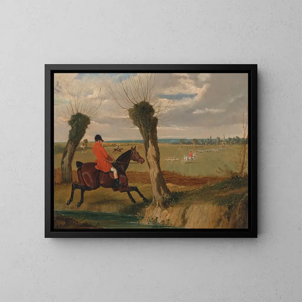 Die Jagd im Suffolk in voller Stimme - John Frederick Herring der Ältere — gerahmtes Bild an der Wand