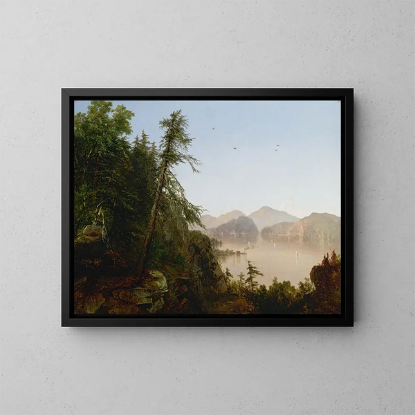 Le long de l'Hudson - John Frederick Kensett — gerahmtes Bild an der Wand