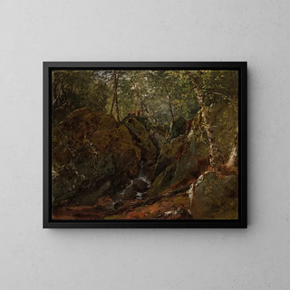 Wasserfall der Catskills - John Frederick Kensett — gerahmtes Bild an der Wand