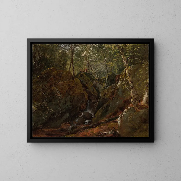 Wasserfall der Catskills - John Frederick Kensett — gerahmtes Bild an der Wand