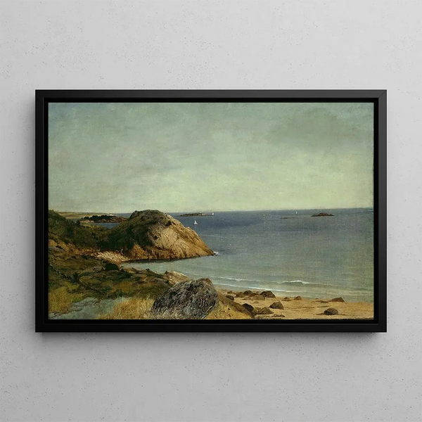 Côte rocheuse - John Frederick Kensett — gerahmtes Bild an der Wand