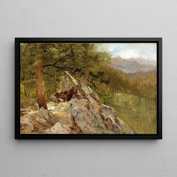 Landschaft des Westens - John Frederick Kensett — gerahmtes Bild an der Wand