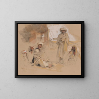 John Frederick Lewis - A Bedouin Encampment at Gebel Tor in the Sinai Desert.webp