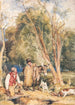 Jäger und junger Jäger, der ein Kaninchen jagt - John Frederick Lewis — Ansicht des Kunstwerks