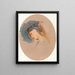 Kopf einer jungen Frau - John Frederick Lewis — gerahmtes Bild an der Wand