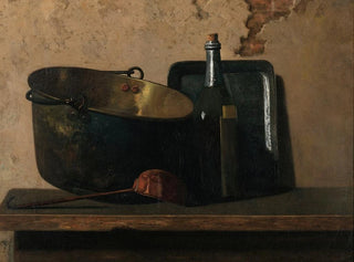 John Frederick Peto - Wine And Brass Stewing Kettle Preparation Of French Potage.webp