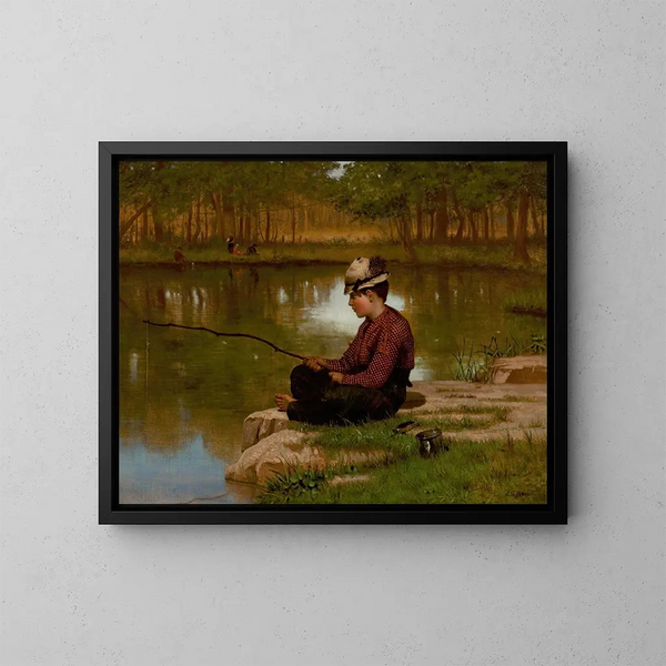 Warte auf einen Bissen in Central Park - John George Brown — gerahmtes Bild an der Wand