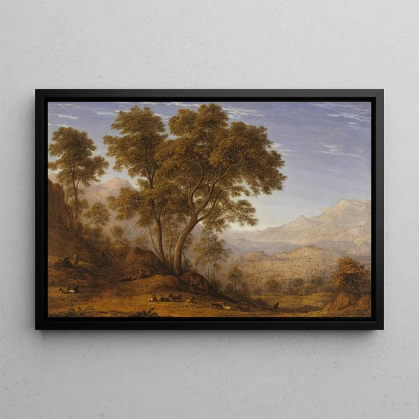 Mein letzter Blick auf Italien von den Alpen aus auf Suza - John Glover — gerahmtes Bild an der Wand