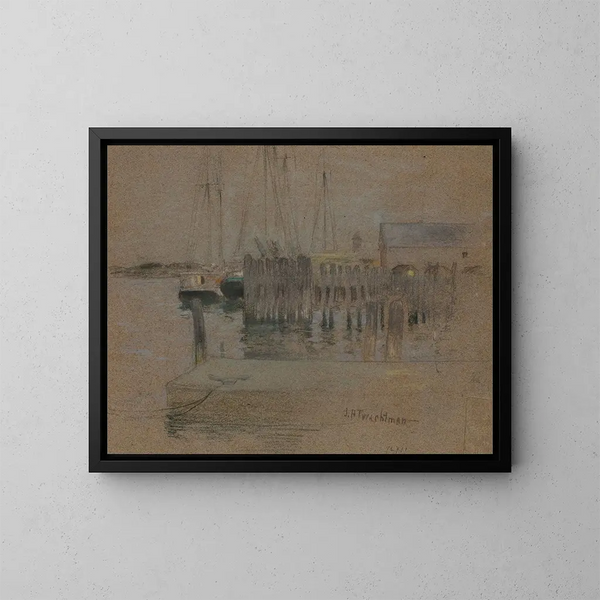 Hafen von Gloucester - John Henry Twachtman — gerahmtes Bild an der Wand