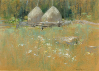 John Henry Twachtman - Haystacks At Edge Of Woods.webp