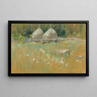 John Henry Twachtman - Haystacks At Edge Of Woods.webp