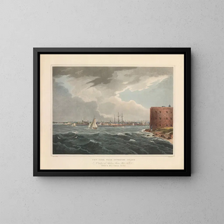 New York seit Governors Island - John Hill — gerahmtes Bild an der Wand