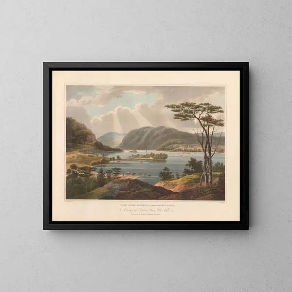 Vue de Fishkill vers West Point - John Hill — gerahmtes Bild an der Wand