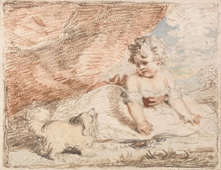 Junge Kind mit einem Hund auf den Knien - John Hoppner — Ansicht des Kunstwerks