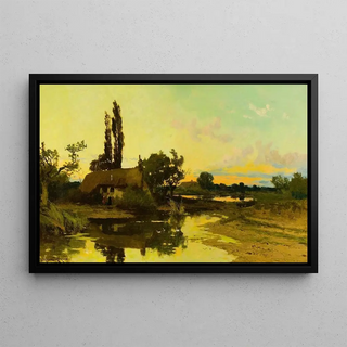 John Horace Hooper - Cottage Near Pond.webp