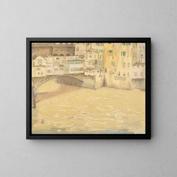 Le Pont Vecchio - John Ireland Howe Downes — gerahmtes Bild an der Wand
