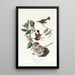 Paruline flamboyante d'Amérique - John James Audubon — gerahmtes Bild an der Wand