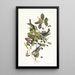 Paruline rayée - John James Audubon — gerahmtes Bild an der Wand