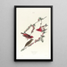 Roselin pourpré - John James Audubon — gerahmtes Bild an der Wand