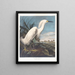 Heronschneeschneegans oder Weißstorch - John James Audubon — gerahmtes Bild an der Wand