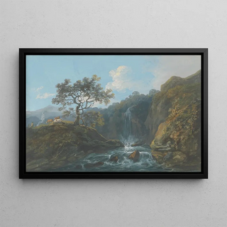 John Laporte - Day Landscape with Rapids and Cattle.webp