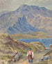 Landschaft mit Bergpanorama und Wanderer - John Leech — Ansicht des Kunstwerks