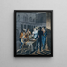 Nachtleben in Philadelphia, Oyster Barrow vor dem Chestnut Street Theater - John Lewis Krimmel — gerahmtes Bild an der Wand