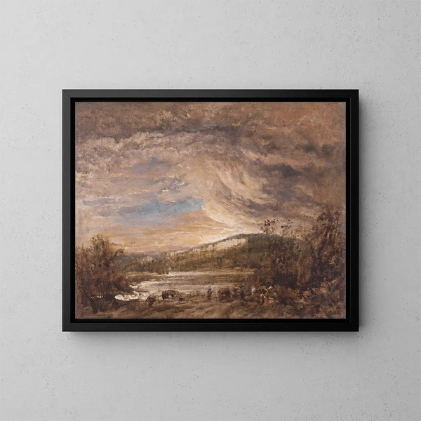 Ein Flusslandschaft - John Linnell — gerahmtes Bild an der Wand