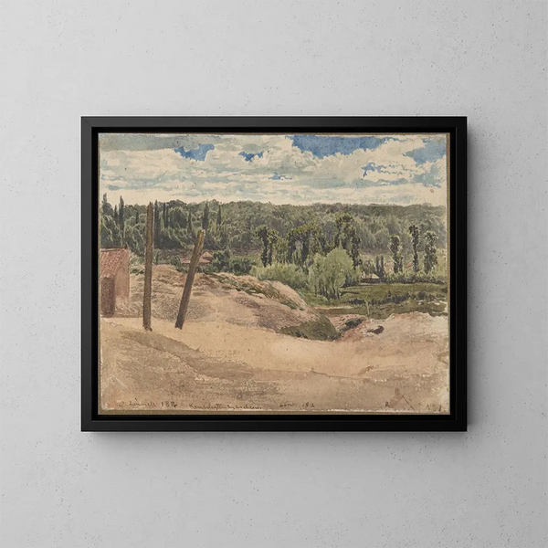 Ansicht der Gärten von Kensington, London - John Linnell — gerahmtes Bild an der Wand