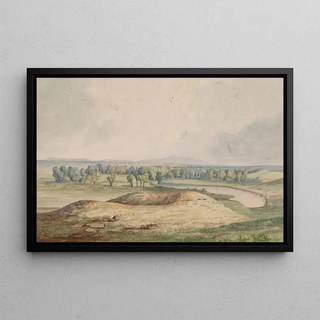 John Mix Stanley - Milk River Bears Paw Mountain in Distance.webp