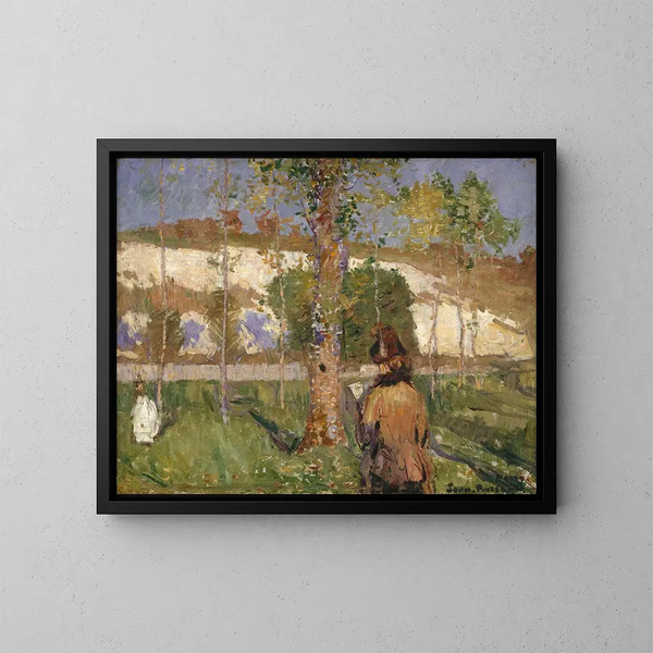 Madame Sisley an den Ufern des Loing in Moret - John Peter Russell — gerahmtes Bild an der Wand