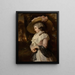 Portrait einer jungen Frau in Rosa - John Raphael Smith — gerahmtes Bild an der Wand