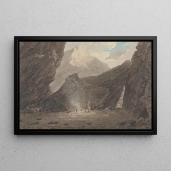 in der Nähe von Chiavenna im Graubünden - John Robert Cozens — gerahmtes Bild an der Wand
