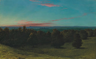 John Rogers Herbert - A castle in a forest at sunset.webp
