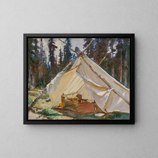 Eine Zelt in den Rocky Mountains - John Singer Sargent — gerahmtes Bild an der Wand