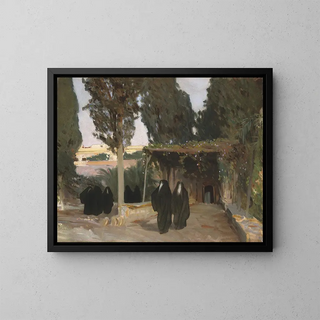 Ein schattiger Weg im Orient - John Singer Sargent — gerahmtes Bild an der Wand