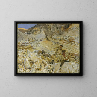 Descendre le marbre des carrières à Carrara - John Singer Sargent — gerahmtes Bild an der Wand
