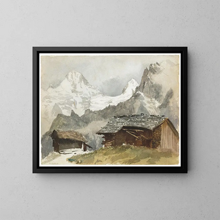 Chalets Breithorn in Mürren - John Singer Sargent — gerahmtes Bild an der Wand