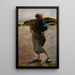 Junge Frau am Strand Skizze für Austernsammlerinnen von Cancale - John Singer Sargent — gerahmtes Bild an der Wand