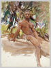 L'homme et les arbres en Floride - John Singer Sargent — Ansicht des Kunstwerks