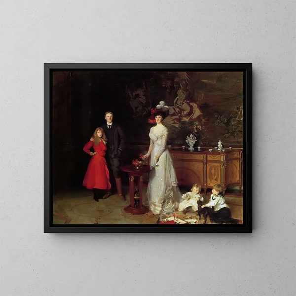Sir George Sitwell, Lady Ida Sitwell und ihre Familie - John Singer Sargent — gerahmtes Bild an der Wand