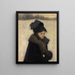 Frau mit Pelz - John Singer Sargent — gerahmtes Bild an der Wand