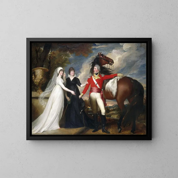 Colonel William Fitch und seine Schwestern Sarah und Ann Fitch - John Singleton Copley — gerahmtes Bild an der Wand