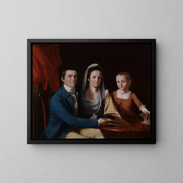 Jonathan Trumbull Jr mit Mme Trumbull Eunice Backus und Faith Trumbull - John Trumbull — gerahmtes Bild an der Wand