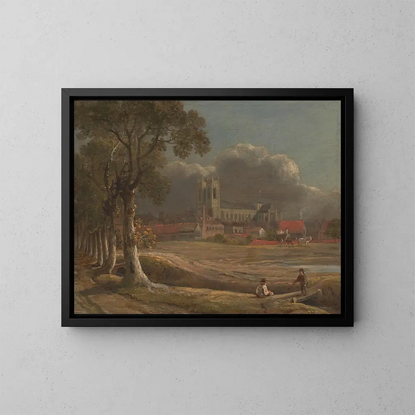 Abtei Westminster vom Tothill Fields - John Varley — gerahmtes Bild an der Wand