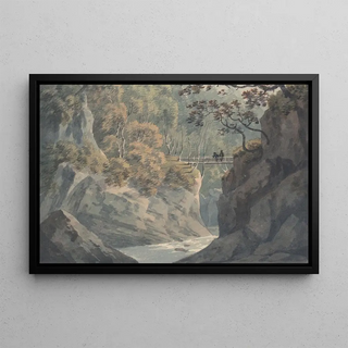John Warwick Smith - Alpine Bridge and Woodland Scenery near Pistil y Maw.webp