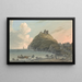 Ruinen des Schlosses Criccieth und Teil der Stadt in der Bucht, Ostansicht von Caernarfonshire - John Warwick Smith — gerahmtes Bild an der Wand